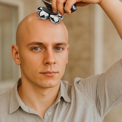 6D Têtes Rasoir Tete Chauve Homme de Remplacement 75 mm, Lames Rotatives Acier Inoxydable, Compatible Tondeuse Crâne et Rasoir Tête Chauve, Rasage Lisse et Précis pour Hommes – vue 7