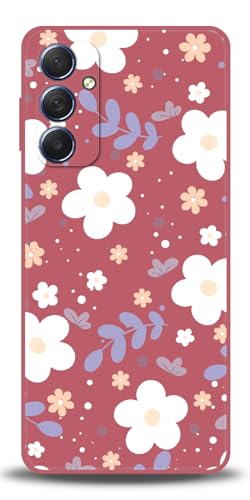 WUACYEAMING Compatible con Samsung Galaxy M54 Case, Funda Silicona Premium Líquida Resistente Arañazos, Antihuellas Dactilares, Prueba Golpes Cover Carcasa de TPU-Flores y Hojas