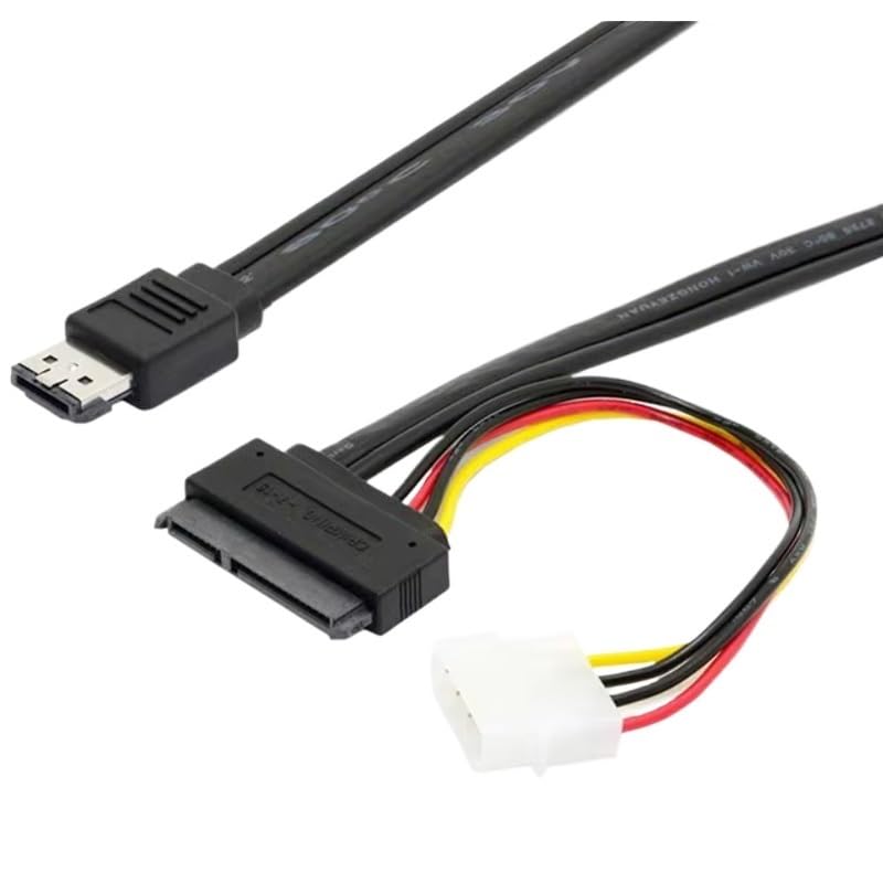 1PC Power Cord Computer Motherboard Socket 6p to 8p Male/Female 1/2 Sata Power Supply Y Splitter Cable Sata Extension Cable(White)