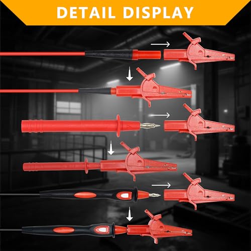 Image of ZIBOO ZB285-2 multimeter Alligator Clips Safety Alligator Clip Compatible with Fluke Phase Rotation Indicator use with TL222 and TL224 Test Leads Substitute Compatible with AC285