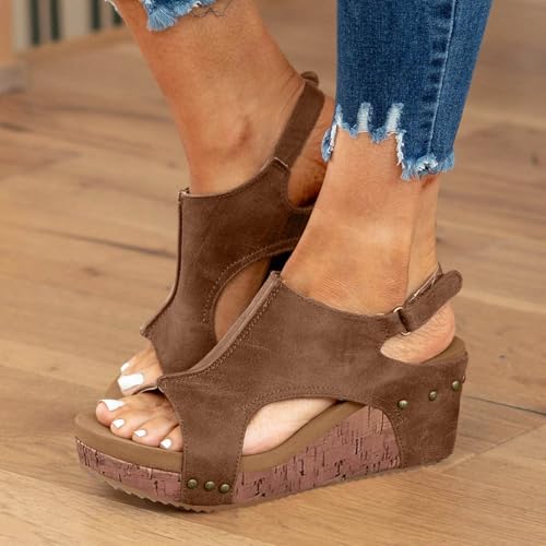 Cork Wedge Sandals for Women Lumi Stud Wedges Maison Birch Cork Wedges Womens Thick Sole Comfy Non-Slip Summer Sandal2