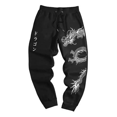 HuazomeeHZM Dragon 3D Print Women's Men's Joggers Sweatpants Casual Loose Pocket Drawstring Trousers Streetwear