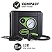 Slime 40060 Tire Inflator, Compact, Portable Car Air Compressor, Analog, Quick Connect Air Hose, Flat Tire Puncture Repair, 12V, 10 min inflation