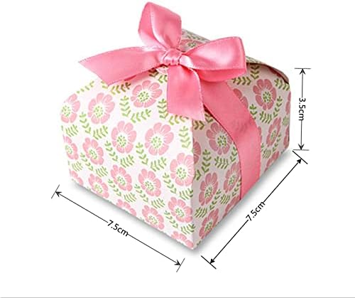 Surflyee 20 Pieces Wedding Favour Boxes, Small Gift Boxes with Ribbon,Candy Boxes, Party Favour Boxes, Use for Dessert, Birthday Gifts, Party, Wedding, Christmas