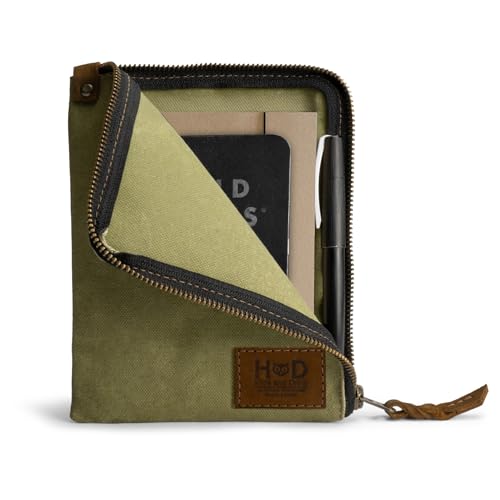 Hide & Drink, Scribbler Case for Notebook Handmade from Waxed Canvas (Waxed Canvas)