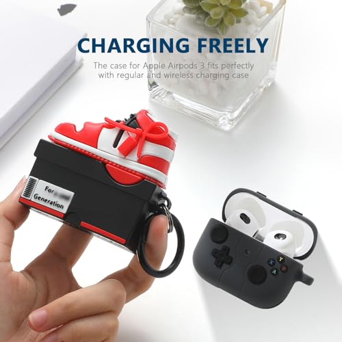Image of [2Pack] Gedicht for Airpods 3rd Generation Case, Funny 3D Cartoon Game Console Shoe Box Design Silicone Soft Cases for Airpods 3rd Case Cover, with Keychain Kids Women Men for Airpods 3 Case