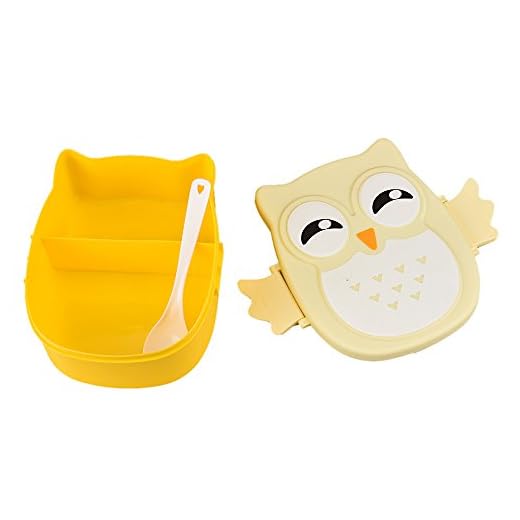 jieGorge Owl Lunch Box Food Container Storage Box Portable Bento Box Yellow, Lunch Bag for Easter Day (Yellow)