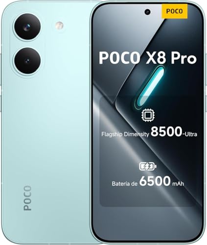 XIAOMI Poco X8 Pro Smartphone 8 GB + 256 GB, procesador Dimensity 8500 Ultra, batería de 6500 mAh, pantalla AMOLED ultra brillante, cámara principal Sony IMX882 de 50 MP con OIS, verde