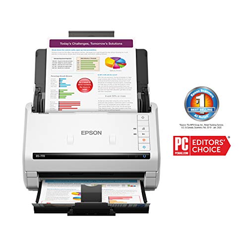 Epson Ds-770 Document Scanner: 45 Ppm, Twain & Isis Drivers, 3-Year Warranty With Next Business Day Replacement #TOP1