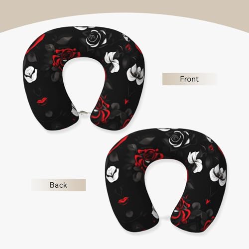 Almohada cervical de poliéster negra para viaje miniatura 3