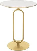 Vista 9 de Mesa auxiliar con parte superior de mármol, mesa redonda de metal para sofá, mesa auxiliar moderna, bandeja de café, escritorio auxiliar para sofá