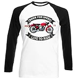  TEESANDENGINES Men\'s GILERA 175 Sport 1956 Black Long Sleeved T-Shirt Size Large