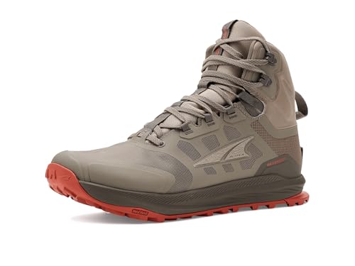 ALTRA Men's Lone Peak 9 Waterproof Mid Hiking Shoe, Brown/Taupe, 13