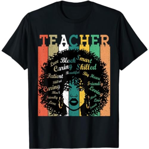 FPVAWKBL Black Women Teacher Afro Retro Black History Month 2D T-Shirt Us Size Best Price