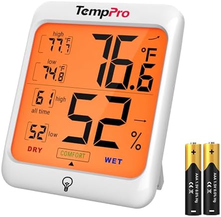 ThermoPro TP53 Hygrometer Humidity Gauge Indicator Digital Indoor Thermometer Room Temperature and Humidity Monitor with Touch Backlight