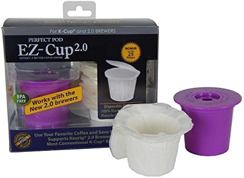Perfect Pod EZ-Cup 2.0 Starter Pack | Reusable Coffee Pod Capsule with 25 Disposable Paper Filters Starter Pack