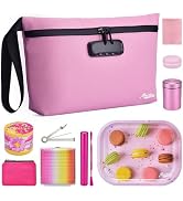 MAICHENG Storage Bag with Combination Lock Cosmetic Money Organizer Pouch Travel Medicine Lock Ba...
