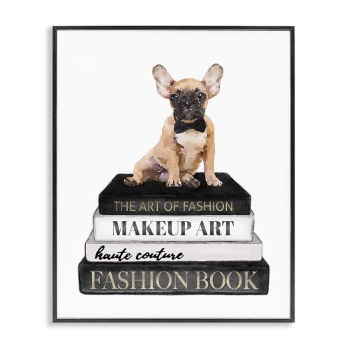 Whimsical French Bulldog Glam Fashion, 16 x 20 Inch Framed Giclée Print