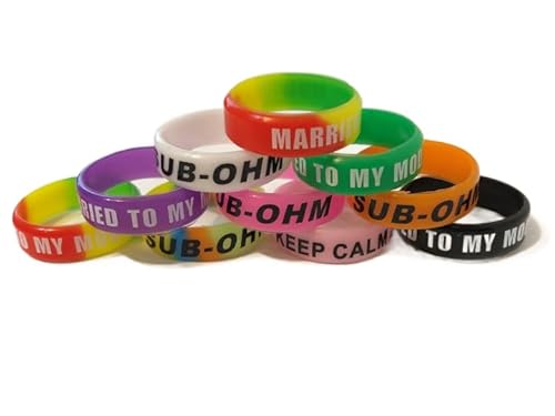 LTJP Pack of 10 Plain 22mm Mixed Colour Logo Vape Bands Silicone Anti Slip Bands Vape Rings Protect Your RBA RDA Mechanical MODS