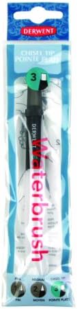 Derwent Waterbrush for Watercolour Painting, Chisel Tip, Professional Quality, 2301974