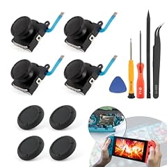 RongZy 4 Pezzi 3D Sostituzione Joystick Analogico per Switch Lite 3D Joystick Analogico per Joycon Switch/Switch OLED Controller Joystick Thumbstick Accessori con Strumenti di Riparazione(Nero)