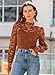 DOROSE Womens Tops Dressy Casual Fall Lace Long Sleeve Blouses Halloween Shirts Caramel S