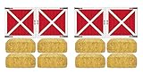 Beistle Barn Loft Door & Hay Bale Props, 12 Pieces, 15.5'-32.5' - Printed Plastic Barnyard Wall Decorations, Western Cut Outs