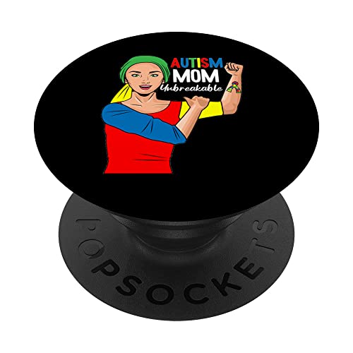 Autismo mamá irrompible conciencia rompecabezas cinta madre PopSockets PopGrip Intercambiable