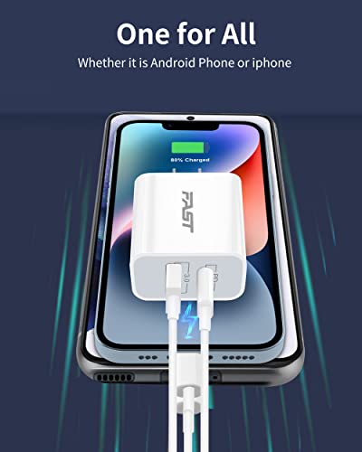 Power-7 Fast Usb C Charger, 2-Pack 20W Pd + Quick Charger Dual Port Type C Wall Charger Block Plug Compatible With Iphone 14/14 Plus/14 Pro/14 Pro Max/13/13 Pro Max/12/11/Xs/Xr/X/8, Ipad, Airpods #TOP2