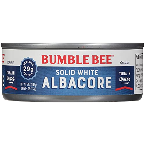 Bumble Bee Solid White Albacore Tuna In Water, 5 Oz Can (Pack Of 24) - Wild Caught Tuna - 29G Protein Per Serving - Non-Gmo Project Verified, Gluten Free, Kosher - Great For Tuna Salad & Recipes #TOP1