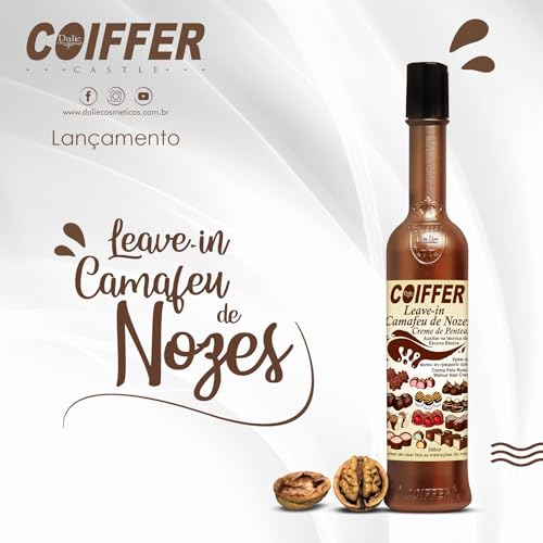Kit com 3 Leave-in Camafeu de Nozes Creme de Pentear Coiffer 300ml