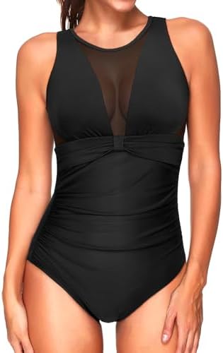 Tempt Me Women One Piece Swimsuit High Neck Plunge