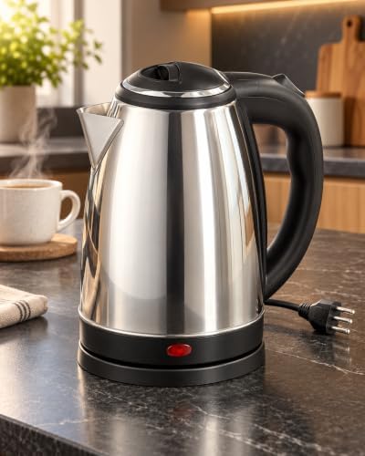 Chaleira Elétrica 1,8 Litros 220V 1200W em Aço Inox, Base Giratór...