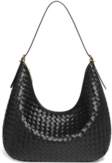 Women's Retro PU Leather Woven Handbag Underarm Bag HoboBags