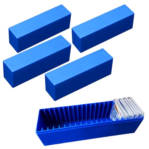 MUDOR Aufbewahrungsbox für 20 Platten-Münzhalter (Blau, 4)