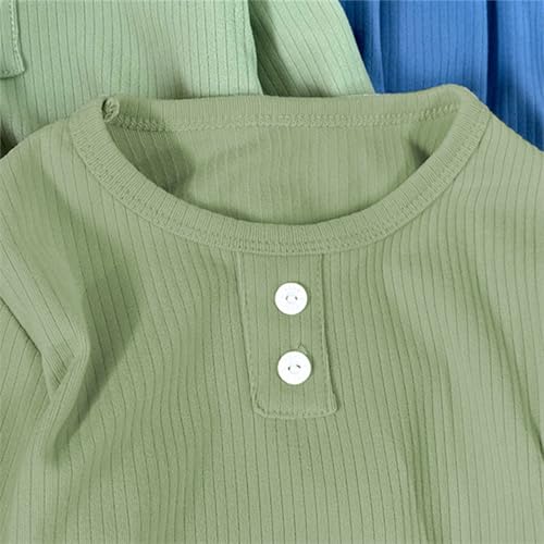 Girls Boys Crewneck Button Henley Shirts Kids Basic Solid Long Sleeve Curved Hem Tops Oversized Comfy Soft Casual Outfits2