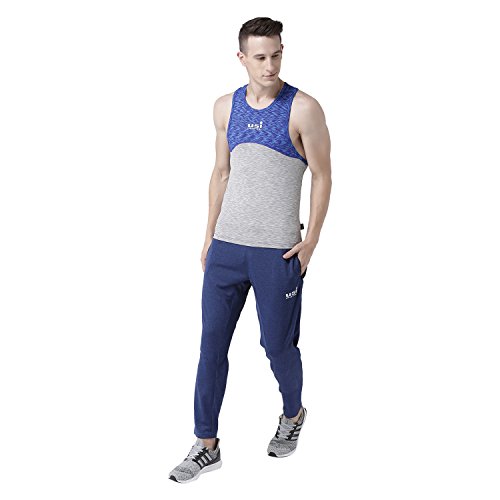 Image of USI UNIVERSAL Grey and Blue Training T-Shirt Small for Men (S)