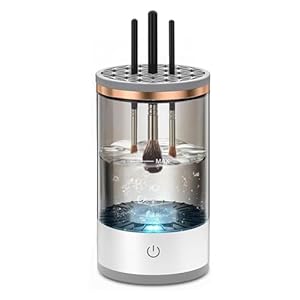 Makeup Brush Cleaner,2024 Upgrade Rechargeble Electric Cosmetic Brush Cleaner,Automatic Spinning for Deep Cleaning with Brush Clean Mat,Fit for Beauty Makeup Brush Set,Eyeshadow,Blush Brush
