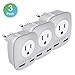 European Travel Plug Adapter 3 pack,ORSEN International Power Adaptor with 2 USB Ports,2 American Outlets- 4 in 1 for Most of Europe,Greece,France,German,Italy, Israel, Spain,Iceland,Austria (Type C)