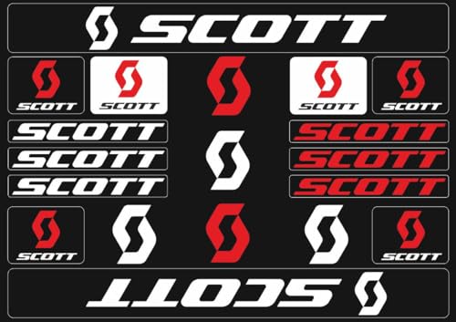 Lot de décalcomanies de rechange en vinyle pour vélo - Compatibles avec les cadres Scott - Blanc mat