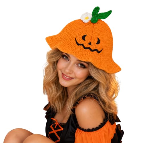Crochet Bucket Hat for Women Handmade Knit Crochet Hats Breathable Foldable