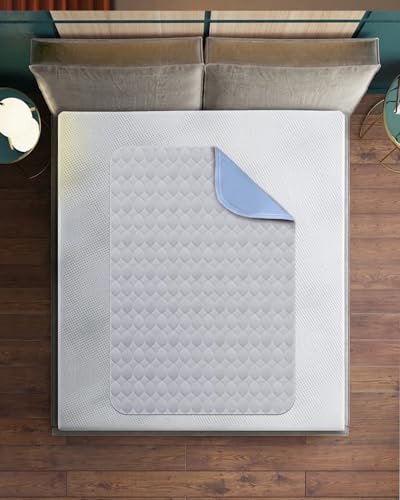 Image of Washable Bed Pads 34 inch x 36 inch - 8 Pack, Grey, Waterproof Bed Pads for Incontinence, Bed Wetting Pads for Bed, Sofa, Floor, Resuable Underpads for Adults, Seniors, Pet