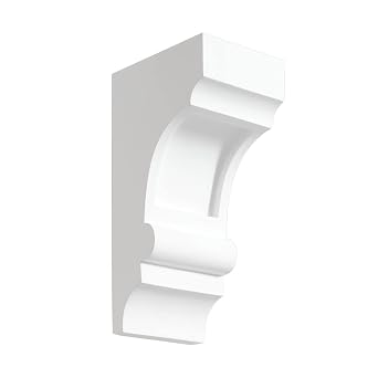 Fypon Premium Architectural Brackets Decorative Smooth Style | Low Maintenance Interior & Exterior Use | 4" Width x 10" Height x 5.25" Projection | BKT5X10