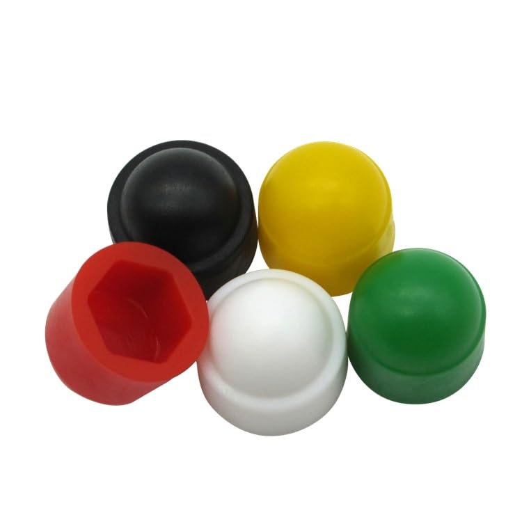 100pcs/Lot Black/White M12 Plastic Metric Dome Head Bolts Nuts Decorative Covers Screw Caps Protection Caps - (Color: White, Length: M12X19)