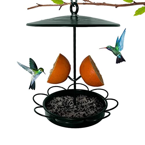 Alimentador de pássaros de metal, Wild Birdfeeder com gancho, Bandeja de alimentação de grande capac