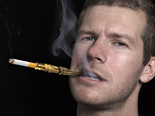 Horn Cigarette Holder Portable Filter Smoke Mouthpiece For Men/Women, Healthy Smoker's Gift From China Contain Luxury Gift Box, Doubly Filtering Tar And Nicotine Fiting On Common Cigarettes(Dark) #TOP1