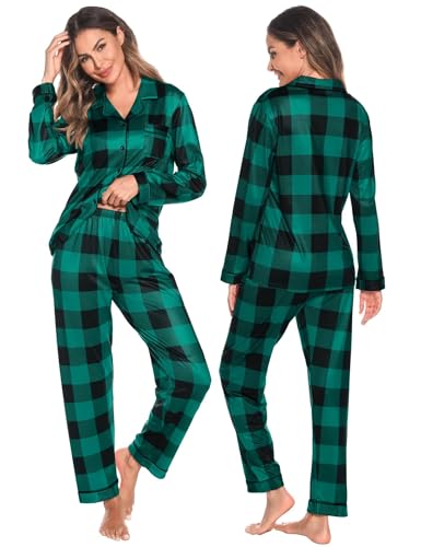 SWOMOG Matching Family Christmas Pajamas Set Long Sleeve Festival Party Pj Set Button-Down Sleepwear3