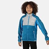 Regatta Veste Softshell Junior Oberon II avec Envers Chaud, col Montant et Ouverture zippée intégrale Soft Shell Mixte Enfant, Olympic Teal/Seal Grey, FR : L (Taille Fabricant : 7-8)