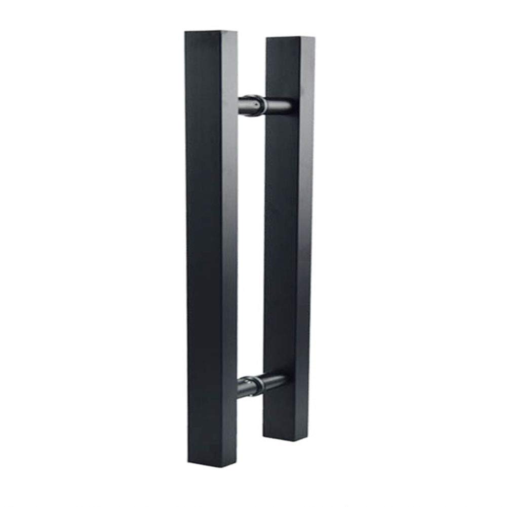 Manija de Puerta de Granero con Barra en T de 300 mm, Acero Inoxidable, dos Lados, Cobertizo de Vidrio, Tirador de Puerta, Empuje de Baño, Puerta Corredera, Tirador, Herrajes, Negro Mate