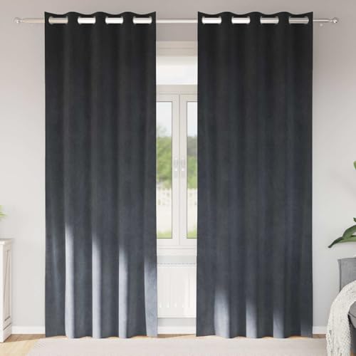 Rideaux occultants en velours gris de qualité supérieure pour intérieur élégant